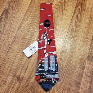 Vintage Atlanta Braves Tie Red Bugs Bunny Baseball MLB Genuine Merchandise 1994‎